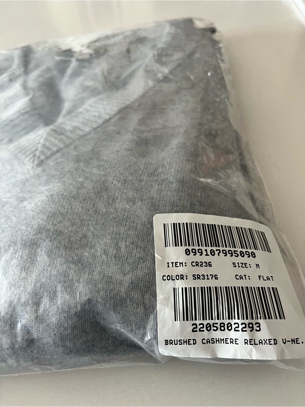J. Crew Brushed Cashmere Relaxed Fit V-Neck, Sz M, Grey - Picture 12 of 12